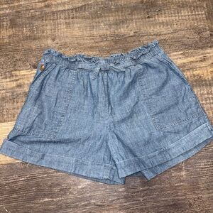 Polo Ralph Lauren Cotton Chambray Paperbag Shorts Size 16 Girls